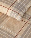 Natural Plaid Kolay Ütülenir Çift Kişilik Nevresim Takımı 200x220 cm Koyu Bej