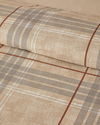 Natural Plaid Kolay Ütülenir Çift Kişilik Nevresim Takımı 200x220 cm Koyu Bej