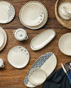 Navy Dots Porselen Çukur Yemek Tabağı Mavi-Beyaz
