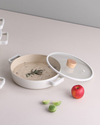Neoflam Fika Alüminyum Döküm Cam Kapaklı Sahan 22 cm Bej