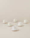 Neva Flora New Bone China 12 Parça 6 Kişilik Kahve Fincan Takımı 80 ml Renkli