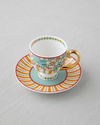 Nostalgic Grace New Bone China 4 Parça 2 Kişilik Kahve Fincan Takımı 100 ml Sarı - Mavi