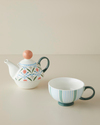 Nostalgic Whispers New Bone China Demlik Seti 380 – 260 ml Pembe - Yeşil