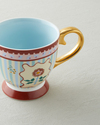 Nostalgic Wildflower New Bone China Kupa 460 ml Mavi – Bordo