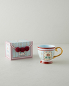 Nostalgic Wildflower New Bone China Kupa 460 ml Mavi – Bordo