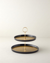 Nova Cam Katlı Servis 28x22 cm Siyah-Gold