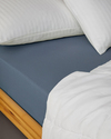 Novella Premium Soft Cotton Çift Kişilik Lastikli Çarşaf 160x200 cm Denim Mavi