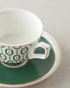 Octavia New Bone China 4 Parça 2 Kişilik Kahve Fincan Takımı 90 ml Koyu Yeşil