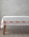 Opalin Polyester Masa Örtüsü 150x200 cm Beyaz - Kırmızı