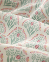 Ornament Petal Kolay Ütülenir Çift Kişilik Nevresim Seti 200x220 cm Pembe - Yeşil