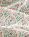 Ornament Petal Kolay Ütülenir Tek Kişilik Nevresim Seti 160x220 cm Pembe - Yeşil