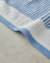 Ornate Stripe Pamuklu İpliği Boyalı Yüz Havlusu 50x80 cm Ekru - Mavi