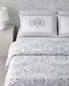Paisley Serenade Pamuk Saten King Size Nevresim Takımı 240x220 cm Gümüş