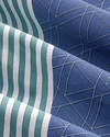 Parallel Patch Kolay Ütülenir Çift Kişilik Nevresim Takımı 200x220 cm Koyu Mavi-Seledon