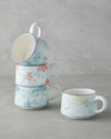 Pastel Blooming Seramik Kupa 260 ml Mavi - Kırmızı -Yeşil