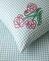 Pastel Gingham Pamuklu Tek Kişilik Nevresim Seti 160x220 cm Pembe - Turuncu