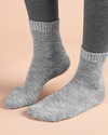 Pastel Pamuk Kadın Uzun Konçlu Çorap Gri