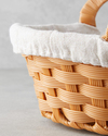 Pastoral Plastik Rattan Ekmek Sepeti Bej
