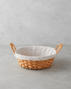 Pastoral Plastik Rattan Ekmek Sepeti Bej