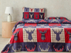 Patchy Deers Flanel Çift Kişilik Nevresim Takımı Koyu Mavi