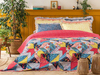 Patchy Florets Patchwork Çift Kişilik Çok Amaçlı Örtü Kırmızı