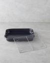 Patisserie Roasty Karbon Çelik Izgaralı Fırın Kabı 37x29 cm Koyu Gri