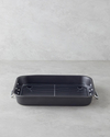 Patisserie Roasty Karbon Çelik Izgaralı Fırın Kabı 37x29 cm Koyu Gri