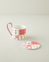 Pelia New Bone China Bardak Altlıklı Kupa 380 ml Pembe