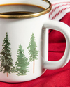 Pine Tree Forest Emaye Kupa Beyaz