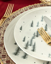 Pine Tree Forest Porselen Pasta Tabağı Koyu Yeşil