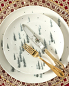 Pine Tree Forest Porselen Pasta Tabağı Koyu Yeşil