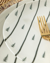 Pine Tree Grain Porselen Pasta Tabağı Koyu Yeşil