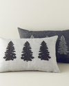 Pine Tree Punch Nakışlı Dekoratif Kırlent Koyu Gri