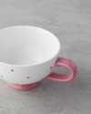 Pink Flowers New Bone China Demlik 400 ml Pembe