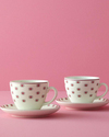 Pink Hope Porselen 4 Parça 2 Kişilik Çay Fincanı Takımı Pembe
