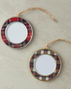 Plaid Çerçeveli Metal Yılbaşı Ağaç Süsü Bordo