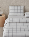 Plaid Wave Kolay Ütülenir Çift Kişilik Nevresim Takımı 200x220 cm Gri