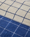 Plain Check Pamuklu King Size Battaniye 220x240 cm Lacivert - Krem