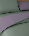 Plain Pamuk Çarşaflı Çift Kişilik Nevresim Takımı 200x220 cm Yeşil-mor