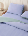 Plain Pamuk Çift Kişilik Nevresim Takımı 200x220 cm Ortanca Mavi-Su Yeşili