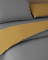 Plain Pamuk Çift Kişilik Nevresim Takımı 200x220 cm Gri-Sarı
