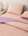 Plain Pamuk Tek Kişilik Nevresim Takımı 160x220 cm Toz Pembe-Leylak