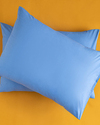 Plain Pamuklu 2'li Yastık Kılıfı 50x70 cm Mavi