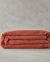 Plain Waffle Pamuklu Çift Kişilik Battaniye Bej – Terracotta