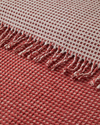 Plain Waffle Pamuklu Tek Kişilik Battaniye Bej – Terracotta