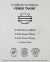 Plantopia Porselen Yemek Takımı 24 Parça 6 Kişilik Yeşil