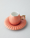 Polka New Bone China 4 Parça 2 Kişilik Kahve Fincan Takımı Terracotta
