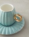 Polka New Bone China 4 Parça 2 Kişilik Kahve Fincan Takımı Mint
