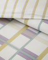 Pop Grid Kolay Ütülenir Çift Kişilik Nevresim Seti 200x220 cm Lila-Yeşil