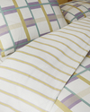 Pop Grid Kolay Ütülenir Tek Kişilik Nevresim Seti 160x220 cm Lila-Yeşil